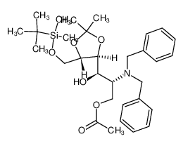 145625-34-9 (2R,3R,4S,5S)-1-Acetoxy-6-((tert-butyldimethylsilyl)oxy)-2-(dibenzylamino)-4,5-(isopropylidenedioxy)hexan-3-ol