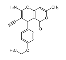 2-amino-4-(4-ethoxyphenyl)-7-methyl-5-oxo-4H-pyrano[3,2-c]pyran-3-carbonitrile 315246-05-0