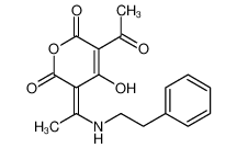 3-acetyl-4-hydroxy-5-[1-(2-phenylethylamino)ethylidene]pyran-2,6-dione 132758-27-1