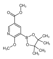 methyl 6-methoxy-5-(4,4,5,5-tetramethyl-1,3,2-dioxaborolan-2-yl)pyridine-3-carboxylate 1220423-84-6