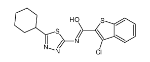 3-Chloro-N-(5-cyclohexyl-1,3,4-thiadiazol-2-yl)-1-benzothiophene- 2-carboxamide 600122-42-7