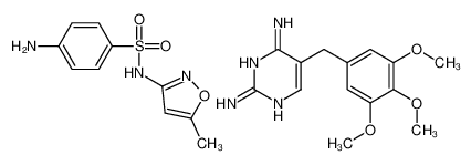 4-Amino-N-(5-methyl-1,2-oxazol-3-yl)benzenesulfonamide - 5-(3,4,5 -trimethoxybenzyl)-2,4-pyrimidinediamine (1:1) 117385-88-3