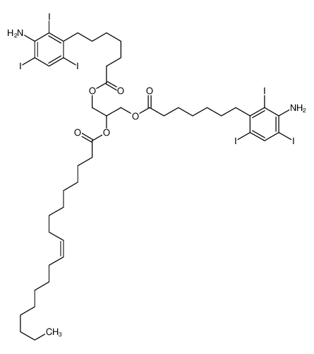 1,3-bis[7-(3-amino-2,4,6-triiodophenyl)heptanoyloxy]propan-2-yl (Z)-octadec-9-enoate 161466-45-1