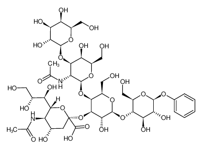 1239315-17-3 phenyl β-D-galactopyranosyl-(1->3)-(2-acetamido-2-deoxy-β-D-galactopyranosyl)-(1->4)-[5-acetamido-3,5-dideoxy-D-glycero-α-D-galacto-non-2-ulopyranosylonic acid-(2->3)]-β-D-galactopyranosyl-(1->4)-β-D-glucopyranoside