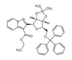 2-((3aS,4S,6R,6aR)-2,2-Dimethyl-6-trityloxymethyl-tetrahydro-furo[3,4-d][1,3]dioxol-4-yl)-pyrazolo[1,5-a]pyridine-3-carboxylic acid ethyl ester