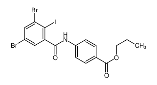 propyl 4-[(3,5-dibromo-2-iodobenzoyl)amino]benzoate 4537-23-9