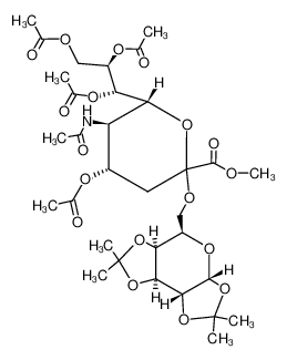 875136-19-9 1,2:3,4-di-O-isopropylidene-6-O[methyl (5-acetamido-4,7,8,9-tetra-O-acetyl-3,5-dideoxy-D-glycero-D-galacto-nonulopyranosyl)onate]-α-D-galactopyranoside