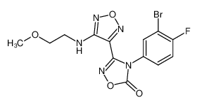 4-(3-bromo-4-fluorophenyl)-3-(4-((2-methoxyethyl)amino)-1,2,5-oxadiazol-3-yl)-1,2,4-oxadiazol-5(4H)-one