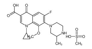 1-cyclopropyl-6-fluoro-8-methoxy-7-(3-methylpiperazin-1-yl)-4-oxoquinoline-3-carboxylic acid,methanesulfonic acid 316819-28-0