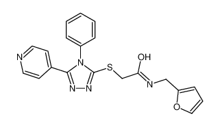 N-(furan-2-ylmethyl)-2-[(4-phenyl-5-pyridin-4-yl-1,2,4-triazol-3-yl)sulfanyl]acetamide 6079-72-7