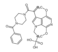 [3-[2-(4-benzoylpiperazin-1-yl)-2-oxoacetyl]-4,7-dimethoxypyrrolo[2,3-c]pyridin-1-yl]methyl dihydrogen phosphate 864953-33-3