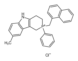 36763-71-0 8-methyl-2-(naphthalen-1-ylmethyl)-2-phenyl-1,3,4,5-tetrahydrophosphinino[4,3-b]indol-2-ium,chloride