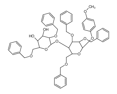 (2R,3R,4S,5R,6S)-6-[(2R,3R,4S,5R,6S)-6-(4-methoxyphenoxy)-4,5-bis(phenylmethoxy)-2-(phenylmethoxymethyl)oxan-3-yl]oxy-5-phenylmethoxy-2-(phenylmethoxymethyl)oxane-3,4-diol 358681-61-5