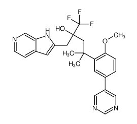 (2R)-1,1,1-Trifluoro-4-[2-methoxy-5-(5-pyrimidinyl)phenyl]-4-meth yl-2-(1H-pyrrolo[2,3-c]pyridin-2-ylmethyl)-2-pentanol 1245527-15-4