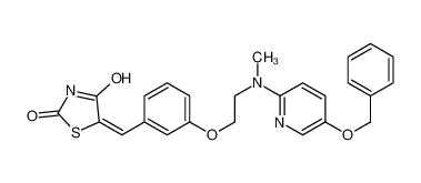 (5Z)-5-[3-(2-{[5-(Benzyloxy)-2-pyridinyl](methyl)amino}ethoxy)ben zylidene]-1,3-thiazolidine-2,4-dione 1076199-05-7