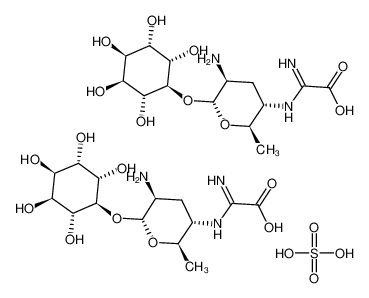 2-amino-2-[(2R,3S,5S,6R)-5-amino-2-methyl-6-[(2R,3S,5S,6S)-2,3,4,5,6-pentahydroxycyclohexyl]oxyoxan-3-yl]iminoacetic acid,sulfuric acid 78822-08-9