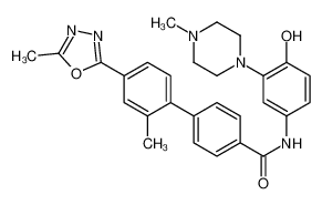 N-[4-羟基-3-(4-甲基-1-哌嗪基)苯基]-2'-甲基-4'-(5-甲基-1,3,4-恶二唑-2-基)-4-联苯甲酰胺