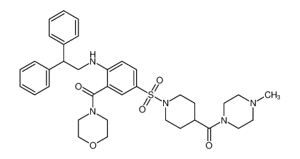 (1-((4-((2,2-diphenylethyl)amino)-3-(morpholine-4-carbonyl)phenyl)sulfonyl)piperidin-4-yl)(4-methylpiperazin-1-yl)methanone 312722-60-4