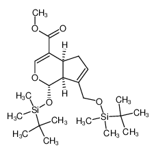 methyl (1S,4aS,7aS)-1-(t-butyldimethylsilyloxy)-7-<(t-butyldimethylsilyloxy)methyl>-1,4a,5,7a-tetrahydrocyclopenta<c>pyran-4-carboxylate 122616-17-5