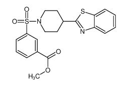 Methyl 3-{[4-(1,3-benzothiazol-2-yl)-1-piperidinyl]sulfonyl}benzo ate 606082-31-9