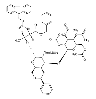 282736-10-1 spectrum, N-(9-Fluorenylmethoxycarbonyl)-O-[2,3,4,6-tetra-O-acetyl-β-D-galactopyranosyl-(1->3)-2-azido-4,6-benzylidene-2-deoxy-α-D-galactopyranosyl]-L-threonine benzyl ester