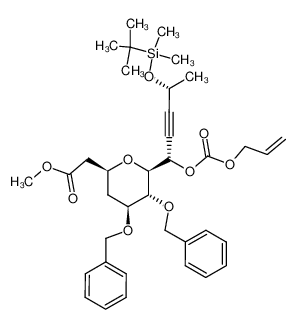 256397-96-3 spectrum, (1S,4R)-1-O-allyloxycarbonyl-4-O-tert-butyldimethylsilyl-1-[2,3-di-O-benzyl-4,6-dideoxy-6-(methoxycarbonyl)-D-gluco-β-C-pyranosyl]pent-2-yne-1,4-diol