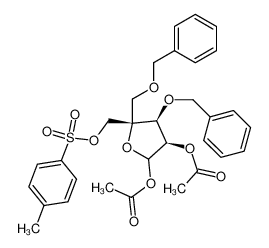 209968-86-5 1,2-di-O-acetyl-3,5-di-O-benzyl-4-C-(p-toluenesulphonyloxymethyl)-α-D-ribofuranose