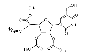 127646-37-1 5-hydroxymethyl-1-(methyl 2',3'-di-O-acetyl-5'-azido-5'-deoxy-β-D-allofuranosyluronate)uracil