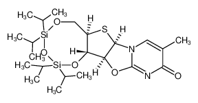 869347-10-4 1-[2-O,2'-anhydro-3,5-O-(1,1,3,3-tetraisopropyldisiloxane-1,3-diyl)-4-thio-β-D-ribofuranosyl]thymine