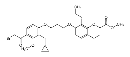 methyl 7-<3-<4-(2-bromo-1-oxoethyl)-2-(cyclopropylmethyl)-3-methoxyphenoxy>propoxy>-3,4-dihydro-8-propyl-2H-1-benzopyran-2-carboxylate 138828-37-2