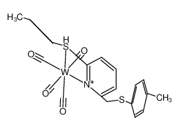 162857-40-1 structure, C25H22NO4S2W+