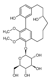 (11S)-11,17-Dihydroxy-3,4-dimethoxytricyclo[12.3.1.1<sup>2,6</sup>]nonadeca-1(18),2(19),3,5,14,16-hexaen-5-yl β-D-glucopyranoside 449729-89-9