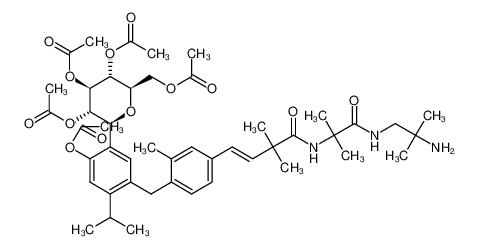 1240304-95-3 (2S,3S,4R,5R,6R)-2-(2-acetoxy-5-(4-((E)-4-((1-((2-amino-2-methylpropyl)amino)-2-methyl-1-oxopropan-2-yl)amino)-3,3-dimethyl-4-oxobut-1-en-1-yl)-2-methylbenzyl)-4-isopropylphenyl)-6-(acetoxymethyl)tetrahydro-2H-pyran-3,4,5-triyl triacetate