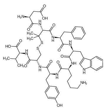 天冬氨酰-青霉胺-苯丙氨酰-色氨酰-赖氨酰-酪氨酰-半胱氨酰-缬氨酰