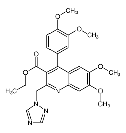 ethyl 4-(3,4-dimethoxyphenyl)-6,7-dimethoxy-2-(1,2,4-triazol-1-ylmethyl)quinoline-3-carboxylate