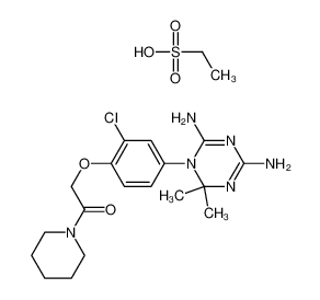 2-[2-chloro-4-(4,6-diamino-2,2-dimethyl-1,3,5-triazin-1-yl)phenoxy]-1-piperidin-1-ylethanone,ethanesulfonic acid 50507-93-2