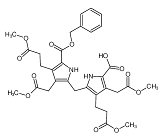 70988-58-8 spectrum, 3,4'-bis-(2-methoxycarbonyl-ethyl)-4,3'-bis-methoxycarbonylmethyl-1H,1'H-5,5'-methanediyl-bis-pyrrole-2-carboxylic acid 2-benzyl ester