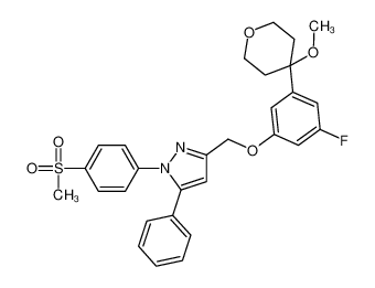 3-[[3-fluoro-5-(4-methoxyoxan-4-yl)phenoxy]methyl]-1-(4-methylsulfonylphenyl)-5-phenylpyrazole