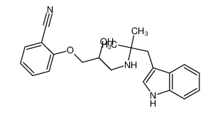 2-[2-hydroxy-3-[[1-(1H-indol-3-yl)-2-methylpropan-2-yl]amino]propoxy]benzonitrile 71119-11-4