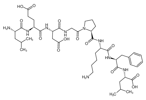 (2S)-2-[[(2S)-2-[[(2S)-6-amino-2-[[(2S)-1-[2-[[2-[[2-[[(2S)-2-amino-4-methylpentanoyl]amino]-4-carboxybutanoyl]amino]-3-carboxypropanoyl]amino]acetyl]pyrrolidine-2-carbonyl]amino]hexanoyl]amino]-3-phenylpropanoyl]amino]-4-methylpentanoic acid 107489-37-2