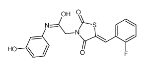 2-[(5E)-5-[(2-fluorophenyl)methylidene]-2,4-dioxo-1,3-thiazolidin-3-yl]-N-(3-hydroxyphenyl)acetamide 6028-70-2