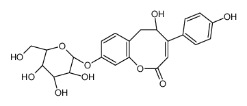 (3Z,5S)-5-hydroxy-4-(4-hydroxyphenyl)-9-[(2S,3R,4S,5S,6R)-3,4,5-trihydroxy-6-(hydroxymethyl)oxan-2-yl]oxy-5,6-dihydro-1-benzoxocin-2-one 126589-95-5