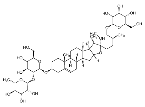 55916-50-2 (25R)-26-O-β-D-glucopyranosyl-22-O-methylfurost-5-ene-3β,22ξ,26-triol 3-O-(O-α-L-rhamnopyranosyl-(1->2)-O-β-D-glucopyranoside)