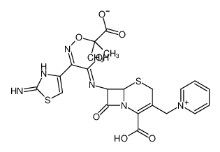 (6R,7R)-7-[[(2E)-2-(2-amino-1,3-thiazol-4-yl)-2-(2-carboxylatopropan-2-yloxyimino)acetyl]amino]-8-oxo-3-(pyridin-1-ium-1-ylmethyl)-5-thia-1-azabicyclo[4.2.0]oct-2-ene-2-carboxylate,hydron 97148-38-4