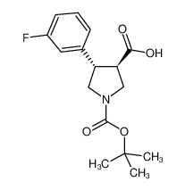 (3R,4S)-4-(3-fluorophenyl)-1-[(2-methylpropan-2-yl)oxycarbonyl]pyrrolidine-3-carboxylic acid 301226-53-9