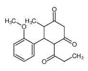 5-(2-methoxyphenyl)-4-methyl-6-propanoylcyclohexane-1,3-dione