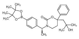 (S)-6-(2-hydroxy-2-methylpropyl)-6-phenyl-3-((S)-1-(4-(4,4,5,5-tetramethyl-1,3,2-dioxaborol-an-2-yl)phenyl)ethyl)-1,3-oxazinan-2-one 1110642-47-1