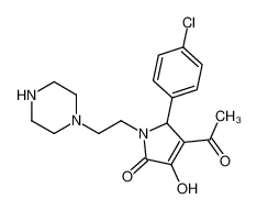 3-acetyl-2-(4-chlorophenyl)-4-hydroxy-1-(2-piperazin-1-ylethyl)-2H-pyrrol-5-one 5954-79-0