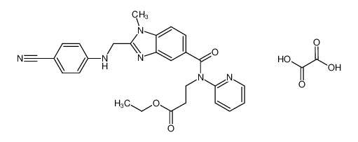 3-([2-[(4-cyanophenylamino)methyl]-1-methyl-1H-benzimidazole-5-carbonyl]-pyridin-2-yl-amino)-propionic acid ethyl ester oxalate