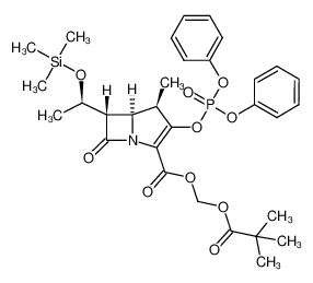 692779-24-1 (4R,5R,6S)-6-[(1R)-1-trimethylsilyloxyethyl]-3-diphenylphosphoryloxy-4-methyl-7-oxo-1-azabicyclo[3.2.0]hept-2-ene-2-carboxylic acid pivaloyloxymethyl ester